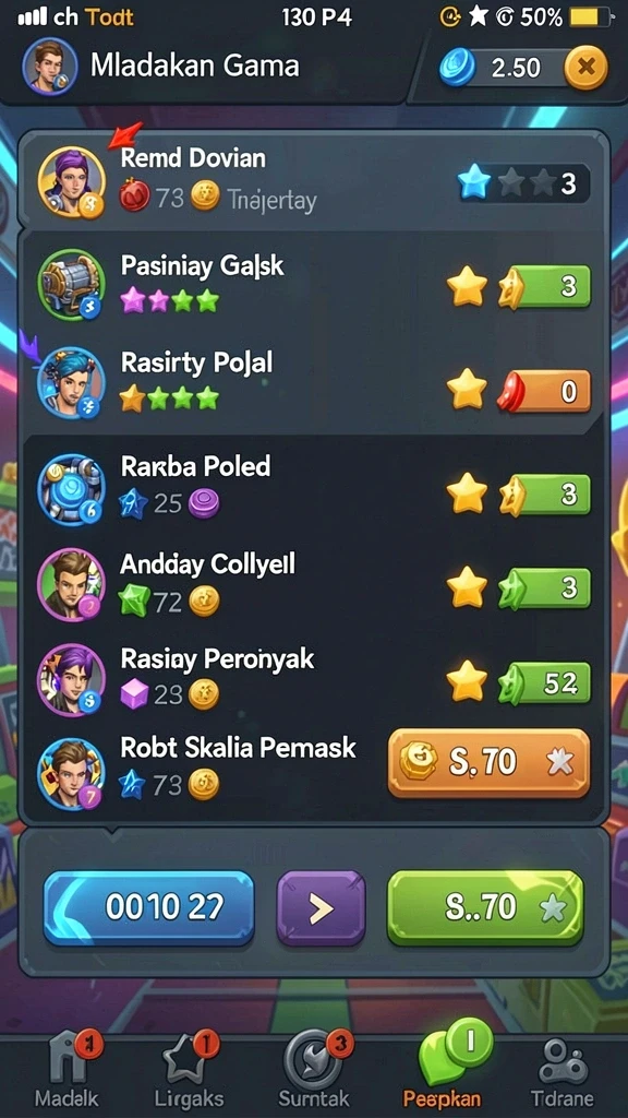 okjk - Ranking global yang menunjukkan kemampuan pemain.